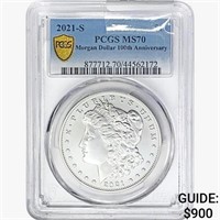 2021-S Morgan Silver Dollar PCGS MS70 100th