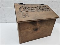 Coca Cola Wood Storage Box 18 x 17" high