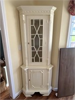 White Corner Cabinet with key - 77” T