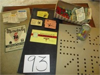 Vintage Monopoly Board & Pieces, Marbles