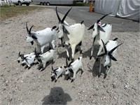 LOT OF 10 HERD OF GOATS, METAL DECORATED