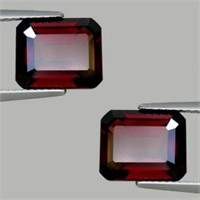 Natural AAA Deep Red Rhodolite Garnet Pair 18.50 C