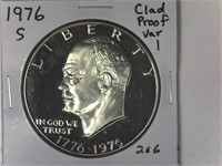 1976-S Clad Proof Var 1 Ike Dollar