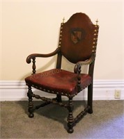 1920s Oak Armchair.Crest