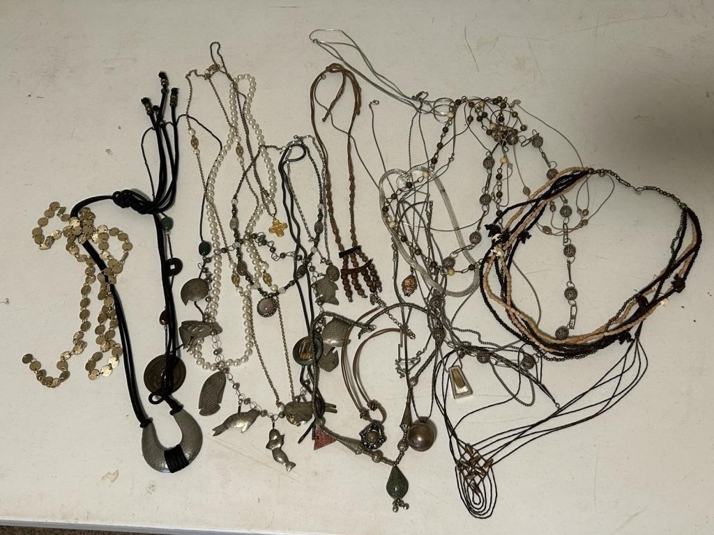 Large Lot of Necklaces - Some Sterling