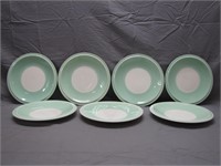 7 Vintage Sierra Madre Two-Tone Ceramic Plates