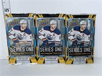 3 2023-24 Upperdeck Series 1 hockey card packs