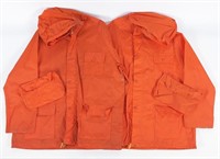 (2) 1970's Harley-Davidson Orange Rain Jackets