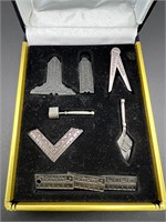 Vintage set of Masonic Miniature Mason Tools