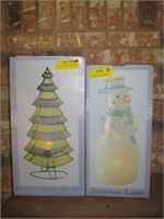 Christmas Tree and Snowman Lamps