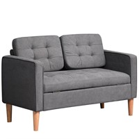 $331  46 in. Grey Polyester 2-Seat Sofa with Under