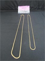 Two 14K YG Rope Chains, 18" & 20"  See Desc.