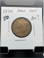 1834 HALF CENT WOW NICE COIN