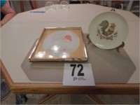 Rooster Picture & (1) Rooster Plate w/holder