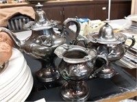 Art Nouveau 3 piece silver plate tea service