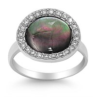 Oval Shape Abalone Designer Ring