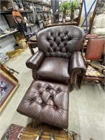 Leather Chair w/Ottoman