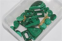 Various unset malachite pieces