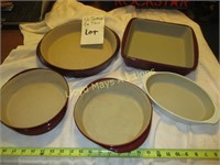 5pc Pampered Chef Stoneware Baking Dishes