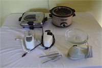 Crockpot, waffle maker, and blender