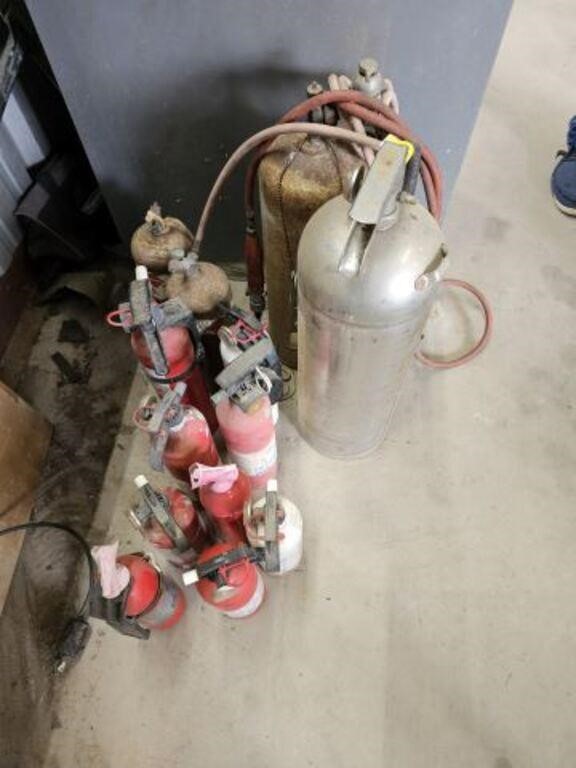 13 Fire Extinguisher (all different sizes)