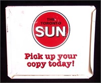 Vintage Toronto Sun newspaper stand sign #1.