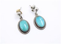 Sterling Silver Navajo Turquoise Earrings