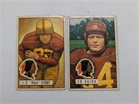 1951 Bowman (2 Diff Redskins) #70,#107 Creases