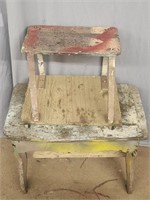 Small Wooden Bench, Rolling Stool