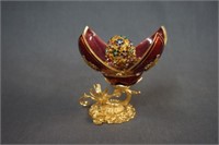 Franklin Mint Faberge Egg Hinged Petals with Bloom