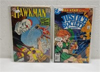 Lot of 2 DC Comic Books- Hawkman & Justice