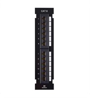 $27-MINI 12-PORT VERTICAL PATCH PANEL CAT 6