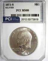 1971-S Silver Ike MS68 LISTS $6500