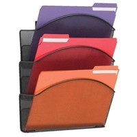 Safco Onyx Mesh Wall Pockets  3 Sections  Letter