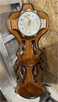 Corner Wooden Shelf w/Clock
