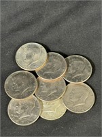 Lot of 8 Kennedy Half Dollars 1967-1984