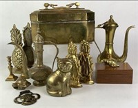 Brass Bookends, Box, Cat, Teapot & More