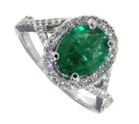 14kt Gold 1.95 ct Emerald & Diamond Ring