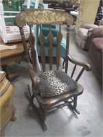 Wooden Rocking Chair W/Cushion