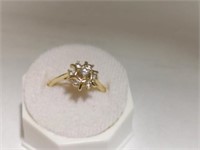 Ladies Gold Over Sterling Gemstone Ring Sz7