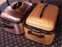 Two 18-quart roaster ovens: one chrome by