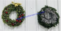 Pair of Christmas Wreathes