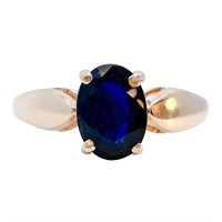 1/2 Carat Blue Sapphire Solitaire Ring 14k Gold