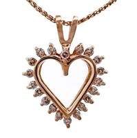 1/2 Carat Diamond Heart Pendant 14k Yellow Gold