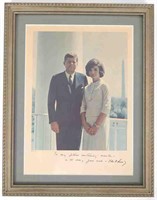 JFK PHOTO PRINT SIGNED IN PLATE