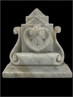 Heavy Carved Marble Mantle Piece or Paperweight