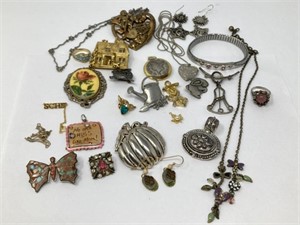 Assorted Pendants, Brooches and More