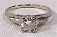 Diamond ring, .5 caret, 14K gold, size 5.25