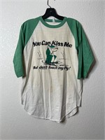 Vintage Don’t Touch My Fly Raglan Frog Shirt