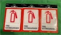 3-pack of 5”x7” FIRE extinguisher signs